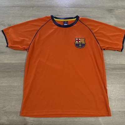 FC Barcelona Soccer Shirt Orange FCB Futbol Club Jersey Men s Small