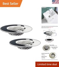 Durable 3" Top Drain Strainers - 2PCS Hair Catchers for Effortless Cleaning