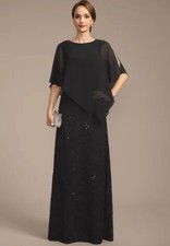 JJ's House Sheath/Column Floor-Length Chiffon Lace Mother of Bride Dress NWT 16