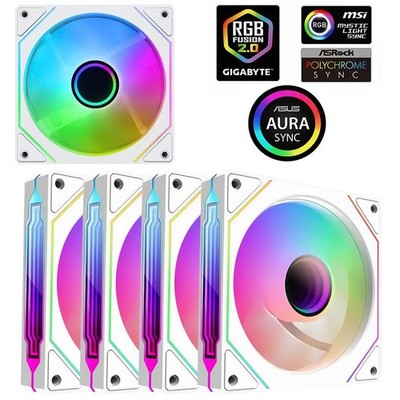 PC Gehäuselüfter Set 120mm 12V ARGB Gaming adressierbar RGB LED Hub UK Reverse