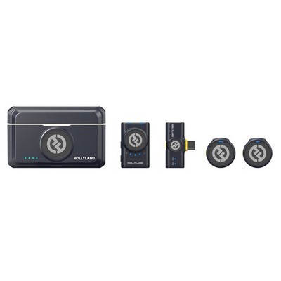 Hollyland LARK M2 Mini Combo 2-Person Wireless Microphone System, Shine Charcoal