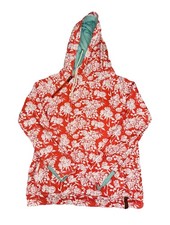 Womans Ampersand Avenue Double Hooded Sweatshirt Coral Floral Thumbholes Hoodie