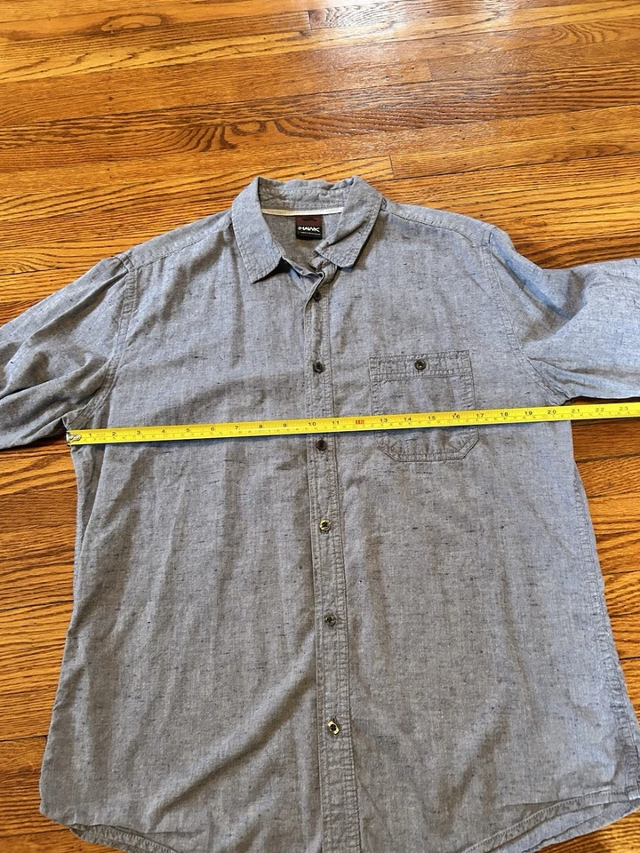Tony Hawk Gray Long Sleeve Button Up Mens Size Large 100% Cotton - Image 4 of 4