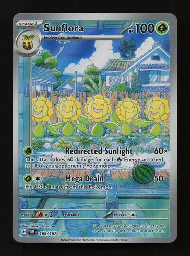 Sunflora 169/167 Holo Illustration Rare Twilight Masquerade Pokemon Cards