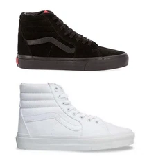 VANS MEN'S VANS SK8-HI VNOOOD5IBKA triple black/ triple white  NWB