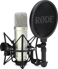 Rode NT1 5th Generation Condenser Microphone with SM6 Shockmount and Pop Filter