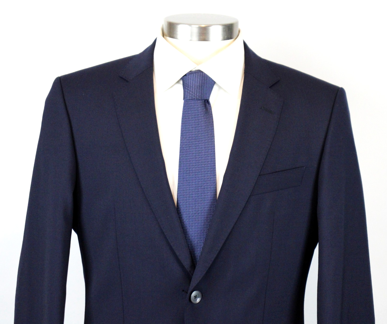 Hugo Boss Sport Coat 40 R Mens Slim Fit Huge Navy Blue Wool Blazer Jacket NWT thumbnail 3