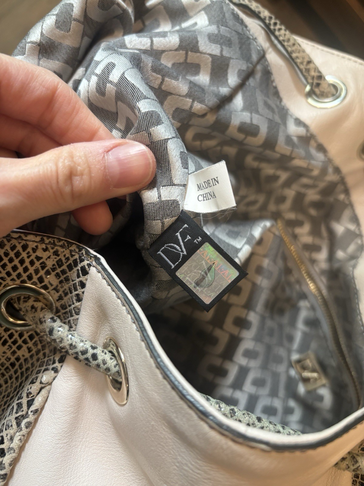 Diane von Furstenberg Embossed Python Sydney Leat… - image 8