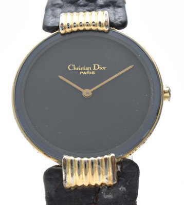 [Exc+5] Christian Dior Bagheera L47.153 schwarzes Zifferblatt 30 mm Qz...