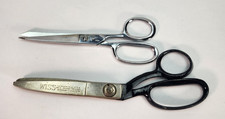 Lot Of Vintage Sewing Scissors 9" Wiss Pinking Shears And 7" Straight Farr USA