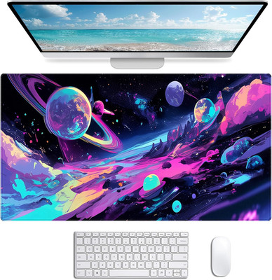 Strange Space Anime Galaxy Game Mouse Pad, Colorful Starry Sky Seam XXL Extended