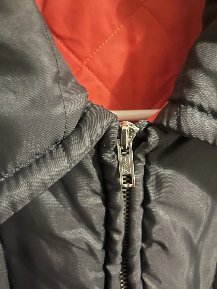 vintage brown orange 1970s quilted racing / sports jacket, Made in England M/L - Image 4 of 4