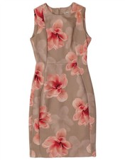 CALVIN KLEIN Womens Sleeveless Sheath Dress US 4 Small Grey Floral BZ13