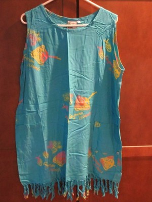 NWOT WOMEN'S CAYMAN ISLAND STINGRAY BEACH POOL SWIMSUIT COVER-UP DRESS POCKETS L