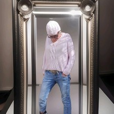 Ralph Lauren Cap und 100% MERINOWOLLE Pullover/ Mütze Lana Gatto Gr40 42 M Rose 