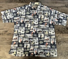 Palm Island Clothing Co Button Up Short Sleeve Shirt Mens L Hawaiian Dad Beach