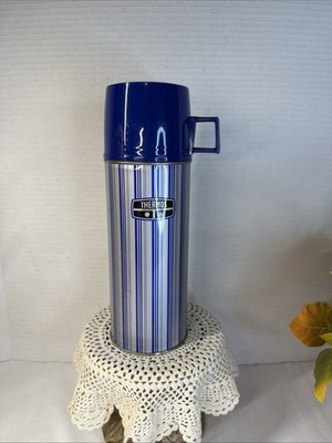 Thermos Model 10T-50 Made in England Good Conditions Retro Blue 14 Oz (50F)