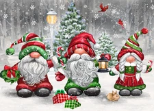 Box of 'Christmas Gnomes' Christmas Cards - 15 Cards & 16 Foil Lined Envelopes -