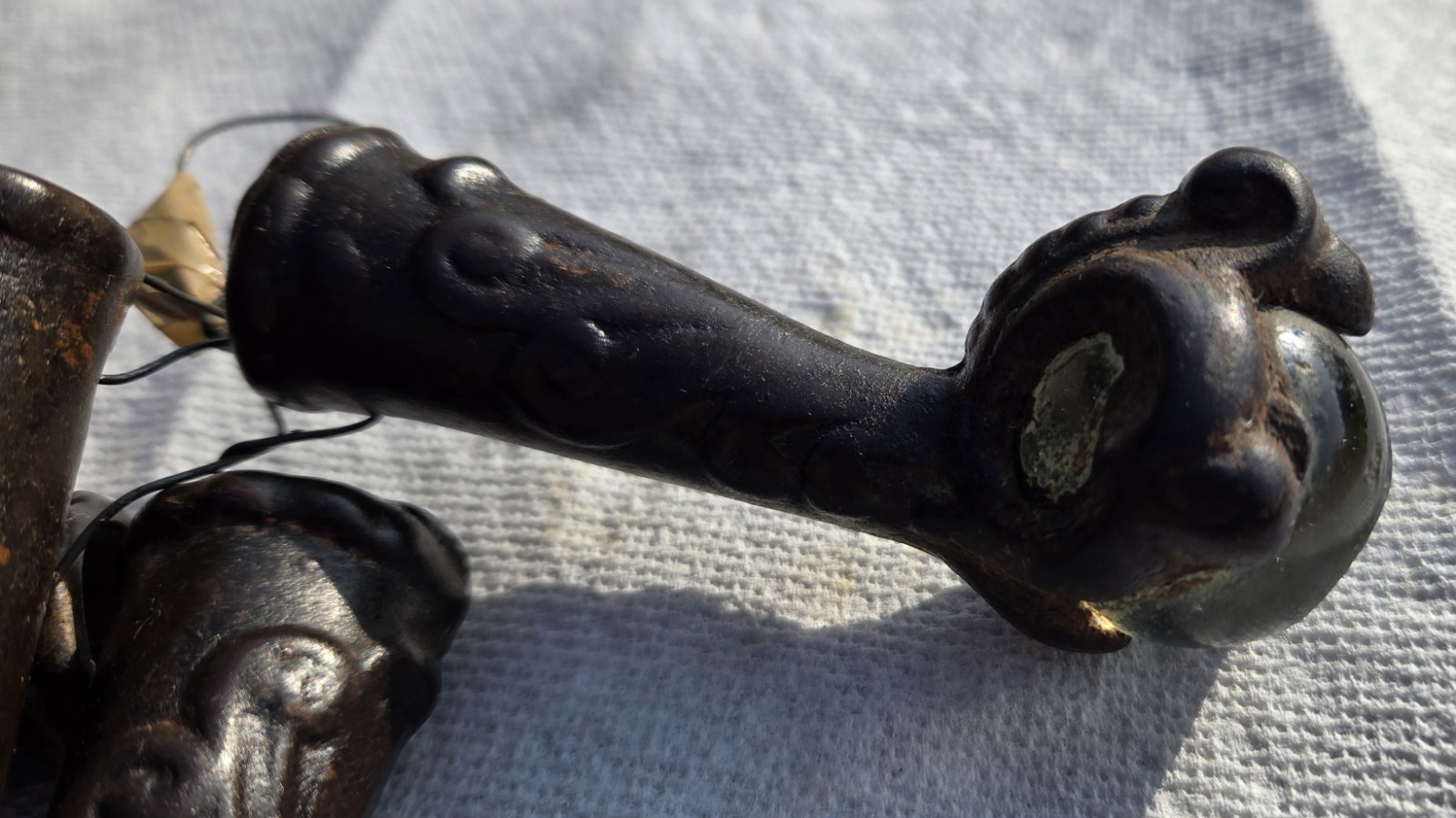 Antique Claw & Glass Ball Furniture Feet Set of 4 – Cast Metal, Clean Glass