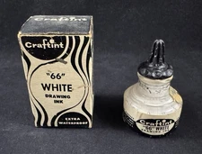 Vintage Craftint "66" White Drawing Ink w/ Original Box - Made in USA