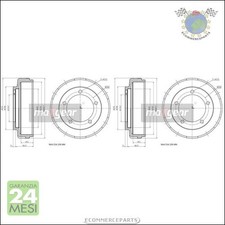 2x Tamburo freno Maxgear Posteriore per FORD TRANSIT ##f