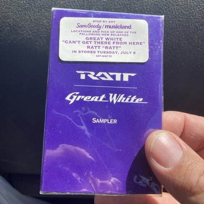 Ratt / Great White    Sampler SEALED PROMO CASSETTE Sam Goody Musicland