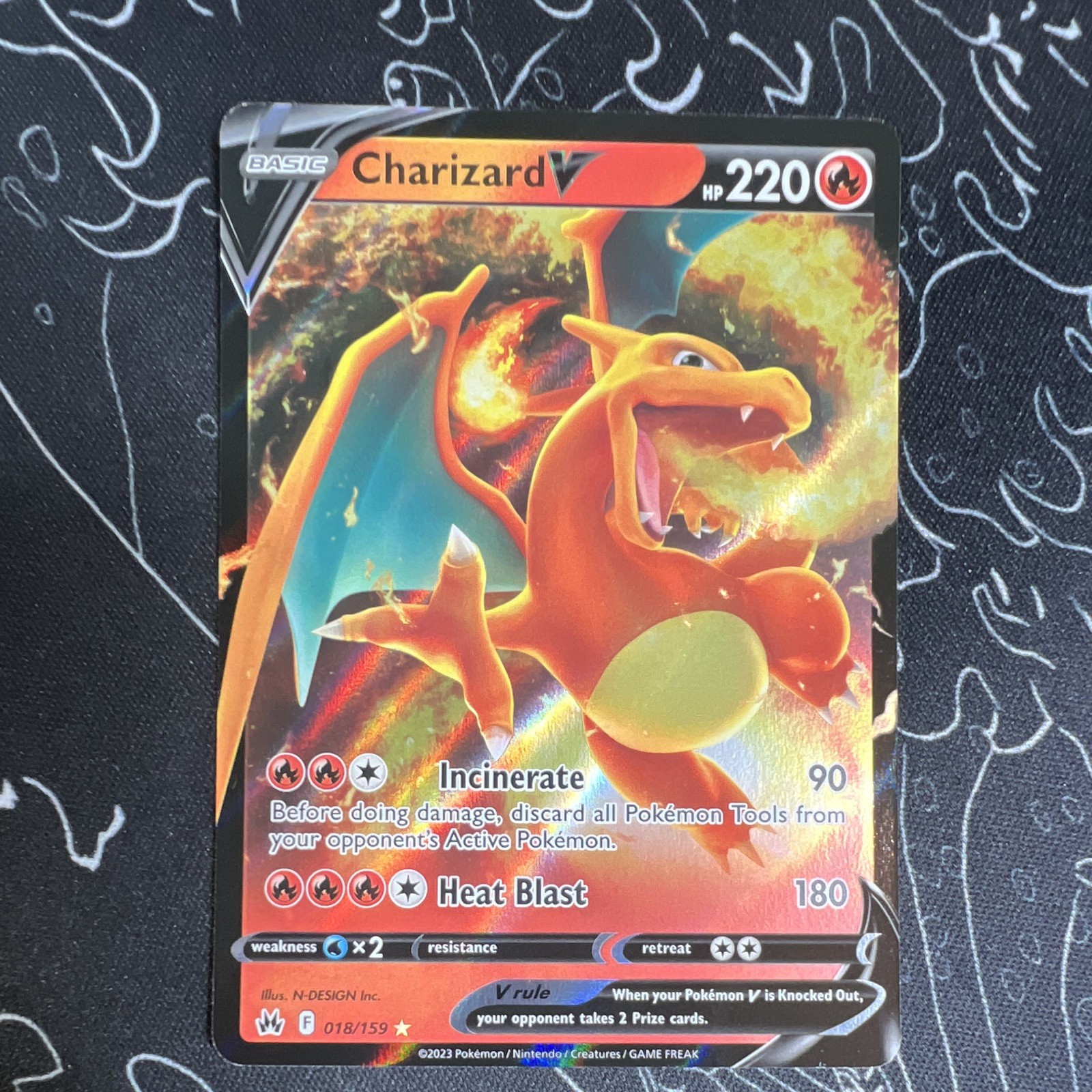 Charizard v 018/159 Crown Zenith Holo