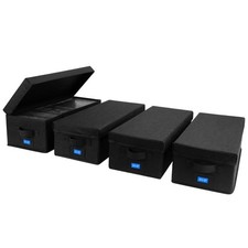 DVD Storage Box with Handles and Lid   DVD Case Holder Organizer with Externa...