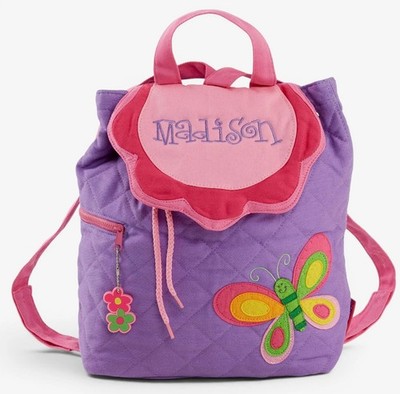 Stephen Joseph Butterfly Embroidered Kid's Backpack Personalized School Bag
