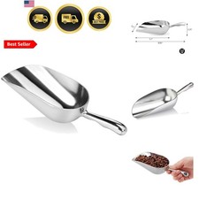 34523 One-Piece Cast Aluminum Round Bottom Bar Ice Flour Utility Scoop, 12-Ou...