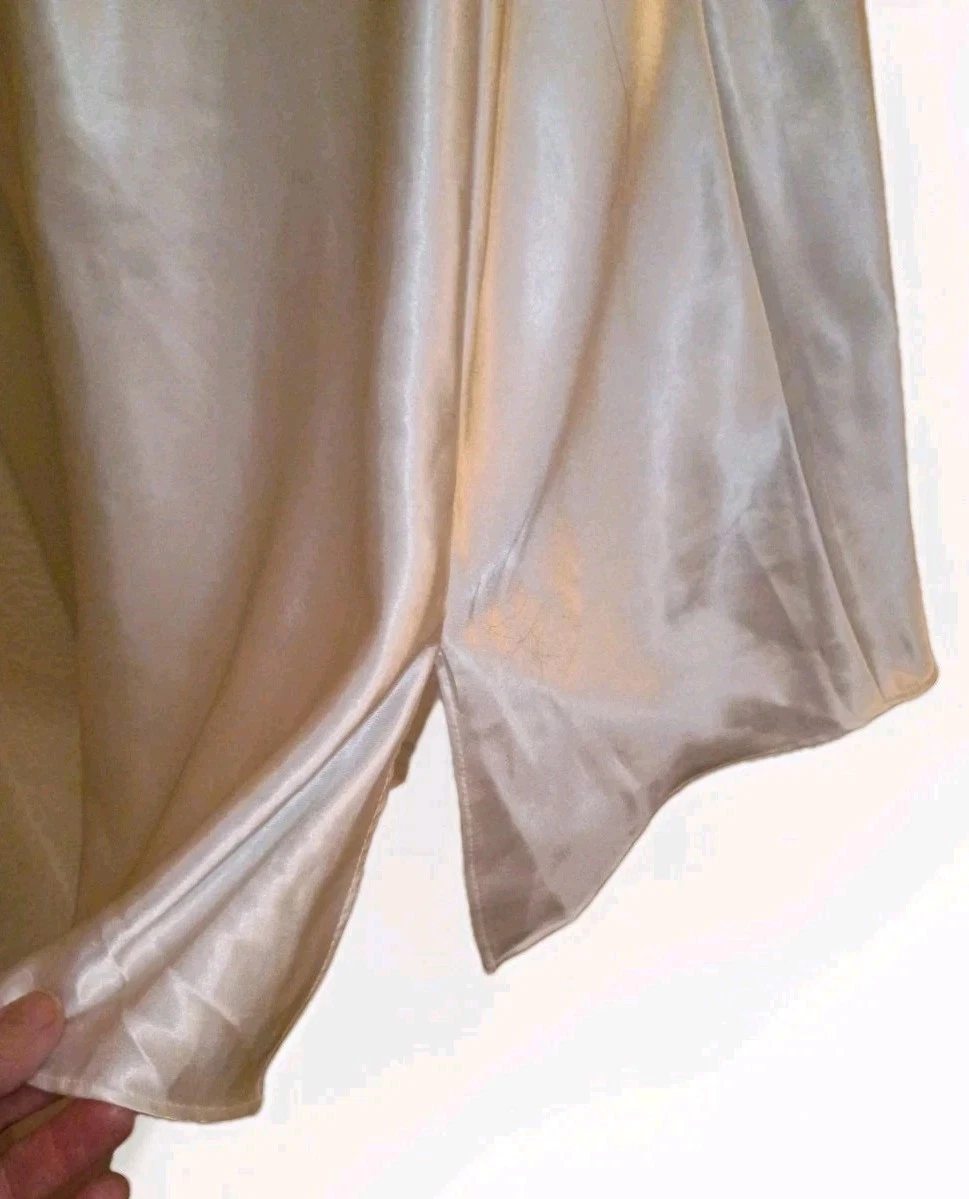 UNDERCOVER Abito corto vintage Victoria's Secret avorio grande camicia da sposa con pizzo