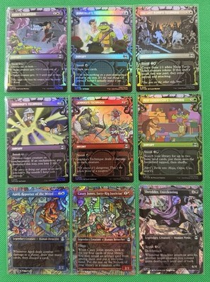 MTG TMNT Borderless 9 Card Set FOIL Uncommon Technique Last Ronin Shredder April