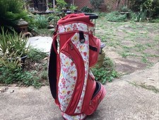 Glove It Women's Red Floral Print Golf Bag with Rain Cover 8 Way Divider