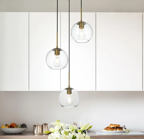 Living District Baxter 18" Flush Mount Clear Shade In Satin Gold - Picture 2 of 10