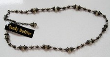 VINTAGE NOS SANDY DUFTLER FACETED BEADS  PEWTER  BELT HAS ORIGINAL TAG SMALL
