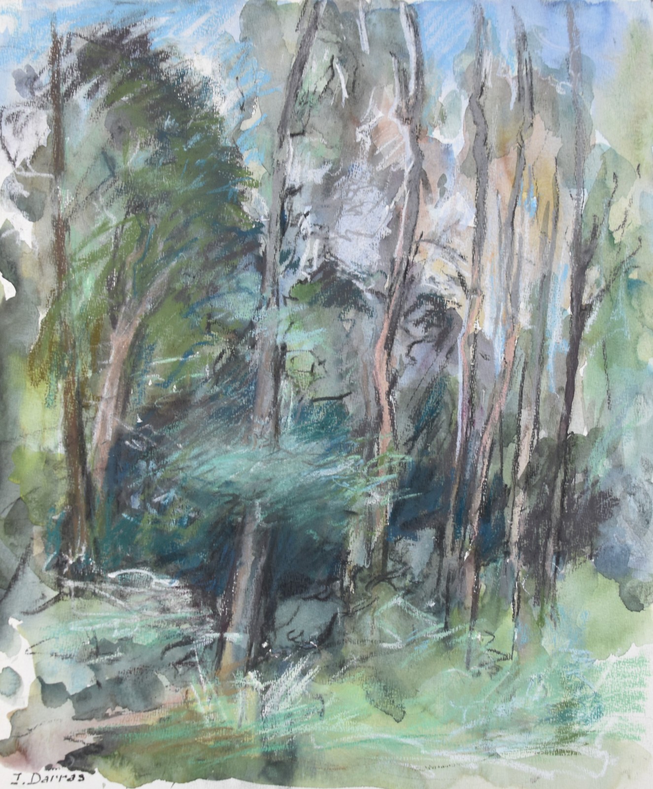 Irène Darras (1923-2001) (176) - watercolor - landscape