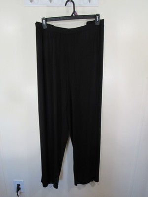 New Ulla Popken Dress Pants Size USA 36 38 Black Elastic Waist