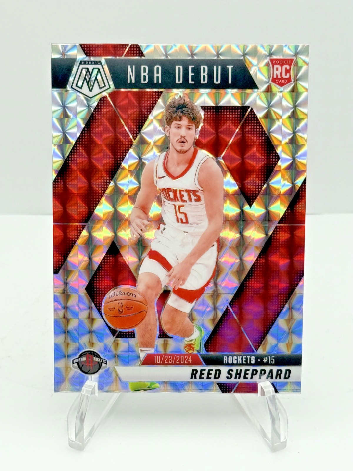 2024-25 Mosaic Basketball - Reed Sheppard NBA Debut RC Mosaic Prizm #252