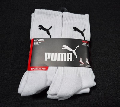 Puma  Mens 6 Pairs Training crew Sports  Socks SZ  8-12  Sports Style Cushioned