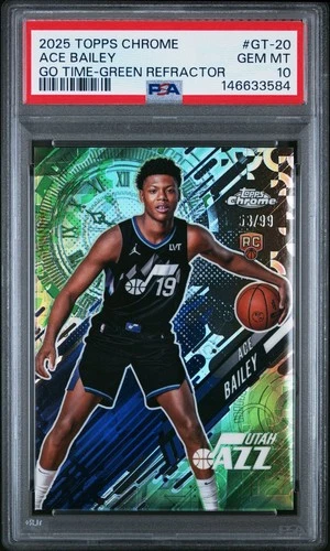 2025 Topps Chrome Ace Bailey Refractors Green (PSA 10)