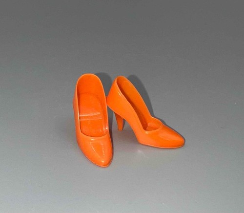 VINTAGE BARBIE 60er JAHRE GESCHLOSSENE ZEHE ORANGE HEELS - 2576B