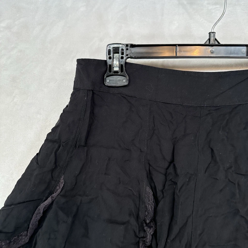 Pantalones Cortos Free People Mujer L Negro Ciao Bella Borde Íntimo Encaje Mujer Plisado Foto 2 de 4