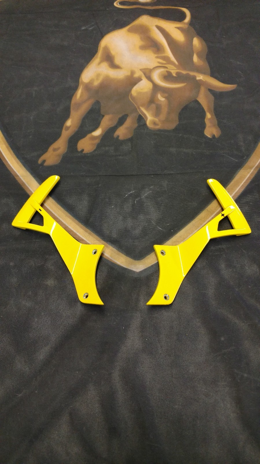 LAMBORGHINI MURCIELAGO LP640 E GEAR SHIFT PADDLES SHIFTER YELLOW OEM 410951527 