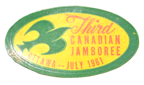 CJ’61 Third Canadian Jamboree Boy Scout Event Ottawa Souvenir Peel & Stick Tag - 第 1/5 張圖片