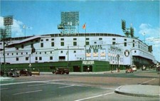 1950's Detroit Tigers Baseball Lions Football Briggs Stadium Chrome Era Postcard