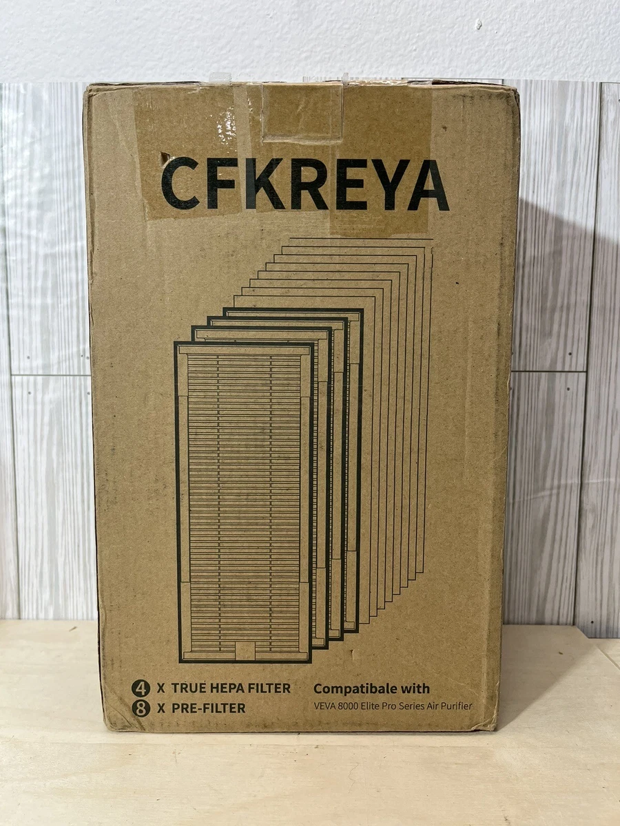 4 CFKREYA HEPA Filters 8 Pre Filters For VEVA 8000 Elite Pro Series Purifier