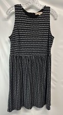 Ann Taylor Loft A Line Career Casual ALine Dress Black White Sleeveless Lined PL