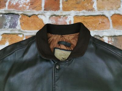 Chevignon World Traveler Vintage Leather Jacket Porte Avion Brown