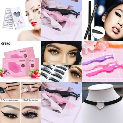 10 Paar Falsche Wimpern Fake Lashes Natural Lash Applikator Tool Strip Dramatic
