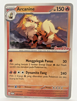Special Pokemon TCG Indonesia Arcanine Promo 145/SV-P Good Day Stamp